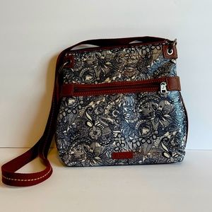 Sakroots Artist Circle Flat Cross Body (Dark Navy)